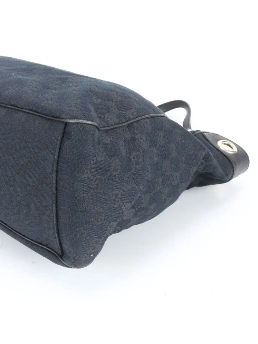 Gucci GG Canvas Leather Tote Shoulder Hand Black Rbe - Picture 4 of 10